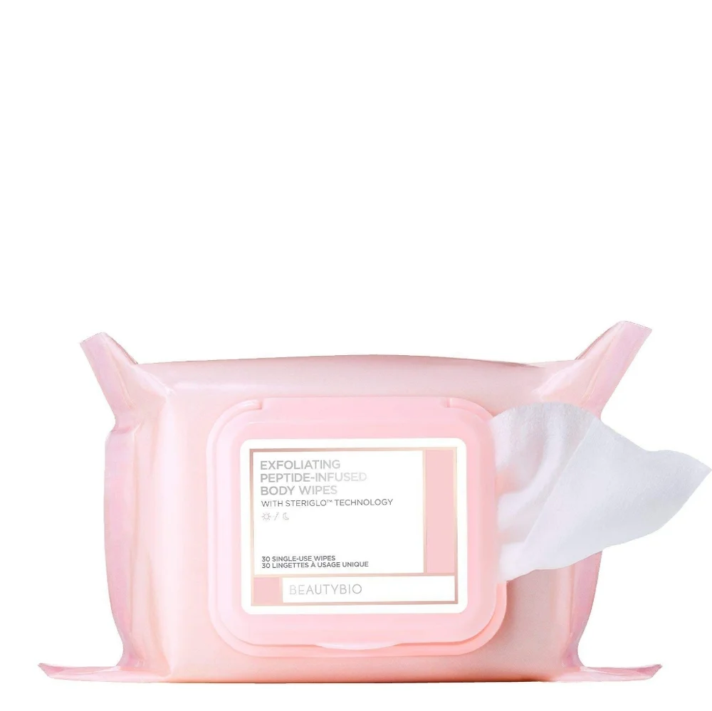 BeautyBio Exfoliating Peptide-Infused Body Wipes 2 Pk New